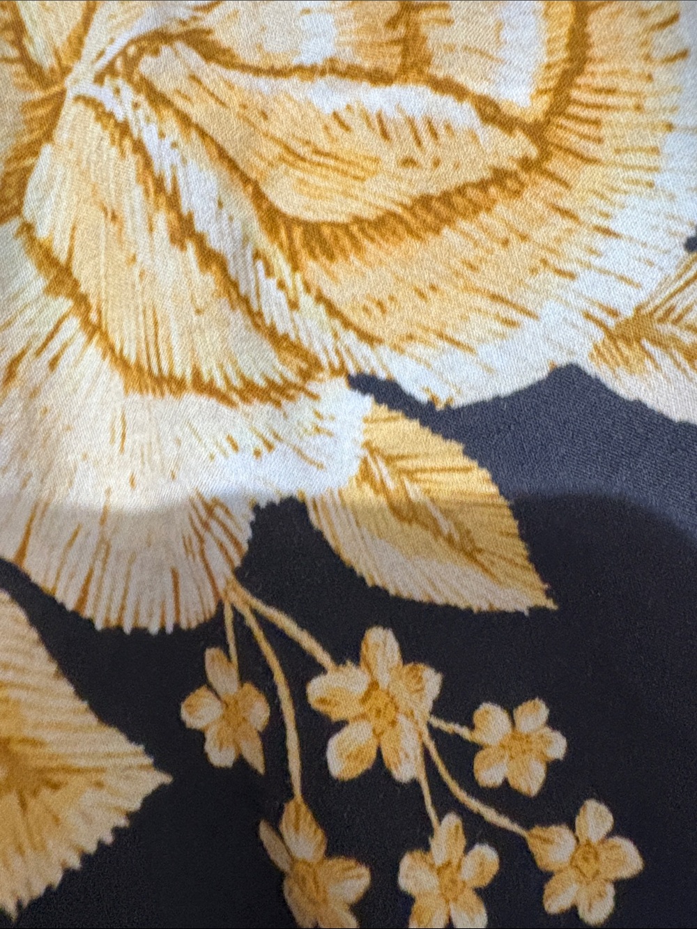 FARM Rio Black Midi Dress with Gold Floral Print - Picture 4 of 9